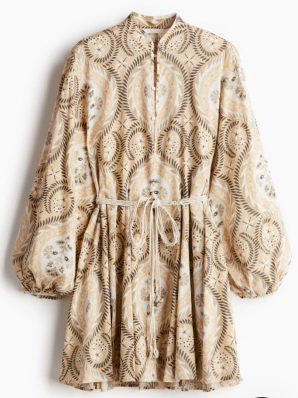 H&M Beige Black & White Print dress